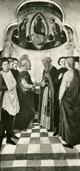 Zyklus des Lebens der Jungfrau, Weihe der Jungfrau im Tempel, ca. 1445
